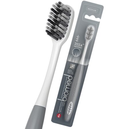 Зубная щётка Biomed® Silver с заостренной щетиной c ионами серебра, серая
