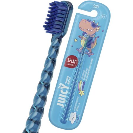 Детская зубная щётка SPLAT® JUICY LAB “Магия единорога” от 6 лет, мягкая, прозрачная/голубая