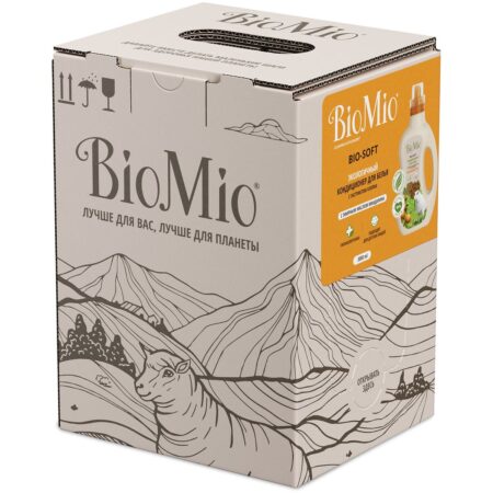 Эко кондиционер для белья BioMio® BIO-SOFT мандарин, экобокс, 3 л