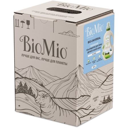 Эко гель для стирки BioMio® Colors&Whites, без запаха, экобокс, 3 л