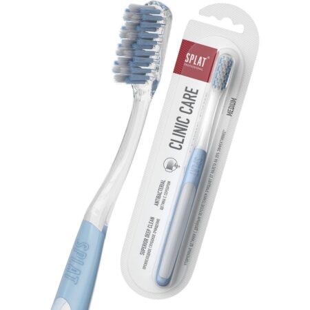 Зубная щётка SPLAT® CLINIC CARE Medium с двухуровневой щетиной, средняя жесткость, голубая