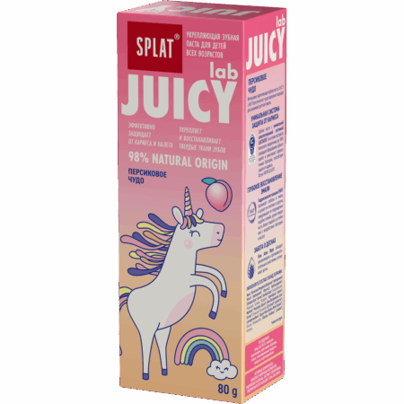Детская зубная паста SPLAT® JUICY® LAB, без фтора, Персиковое чудо, 80 г