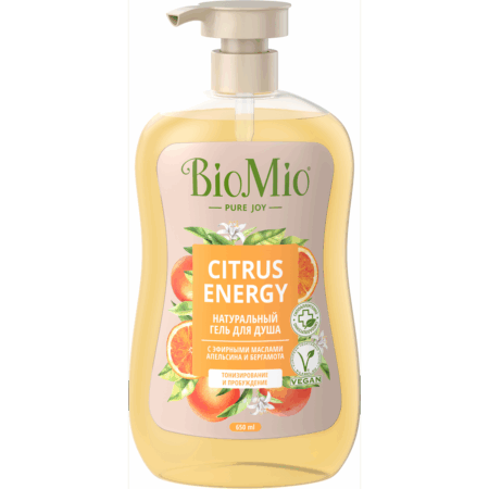 Гель для душа BioMio® BIO SHOWER GEL увлажняющий, апельсин и бергамот, 650 мл