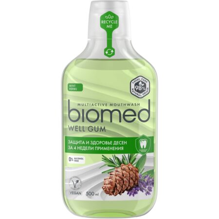 Ополаскиватель для полости рта Biomed® WELL GUM® с пятью эфирными маслами, 500 мл