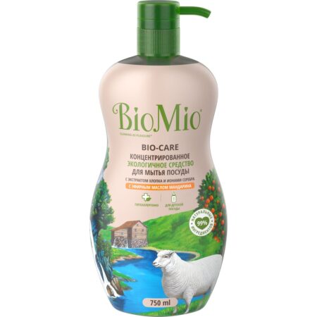 Эко средство для мытья посуды BioMio® BIO-CARE концентрат, мандарин, 750 мл