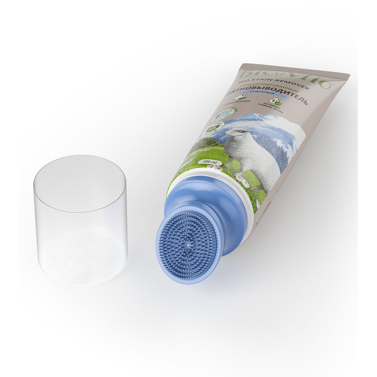 Кислородный пятновыводитель BioMio BIO STAIN REMOVER, со щеткой COLORS & WHITES, 200 мл — изображение 3