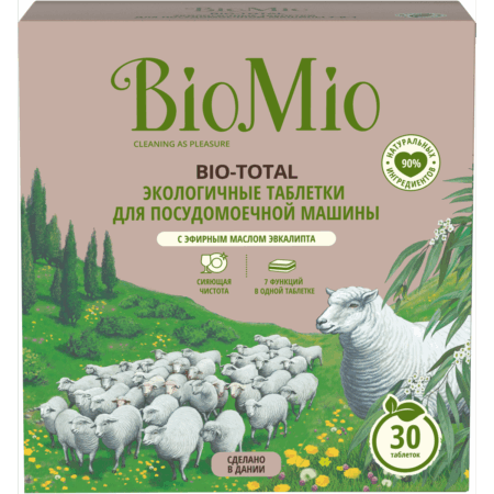 Эко таблетки BioMio® BIO-TOTAL для посудомоечной машины 7в1, эвкалипт, 30 шт