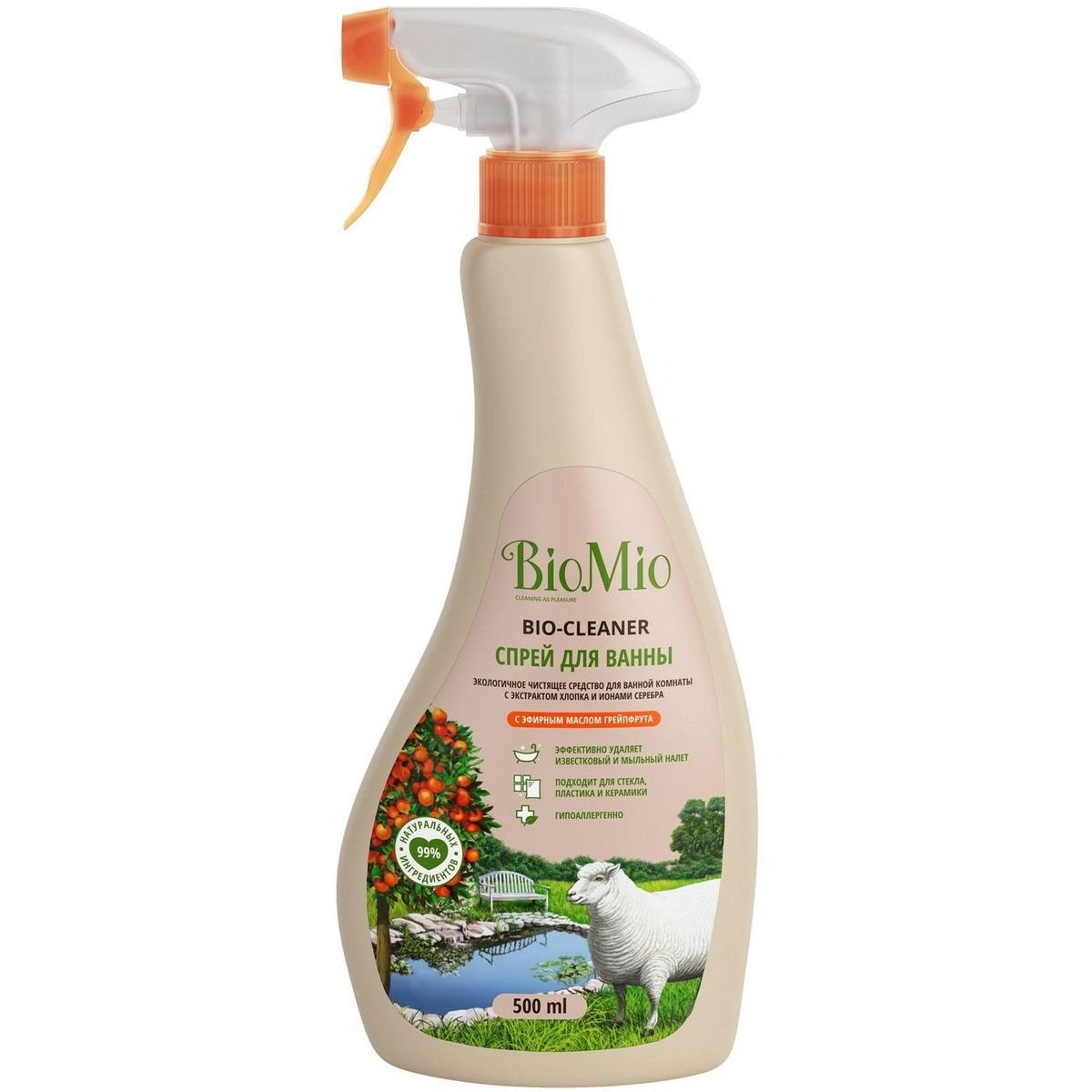 Эко спрей для ванной BioMio® BIO-CLEANER, с эфирным маслом грейпфрута, 500 мл