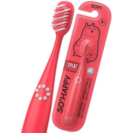 Детская зубная щетка SPLAT® JUNIOR c ионами серебра от 5 лет, мягкая, коралловая
