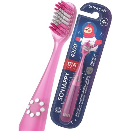 Детская зубная щётка ультрамягкая щетина SPLAT® JUNIOR ULTRA 4200 от 4 лет, розовая
