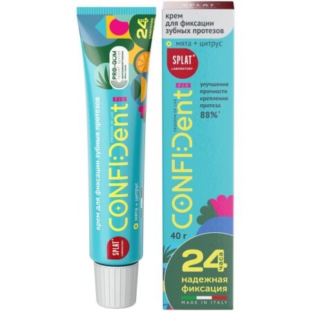 Крем для фиксации протезов SPLAT CONFIDent FIX,  МЯТА и ЦИТРУС, 40 г