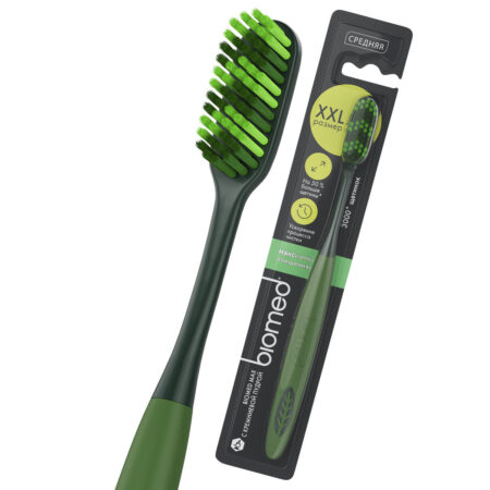 Зубная щётка Biomed® MAX, средней жесткости, зеленая