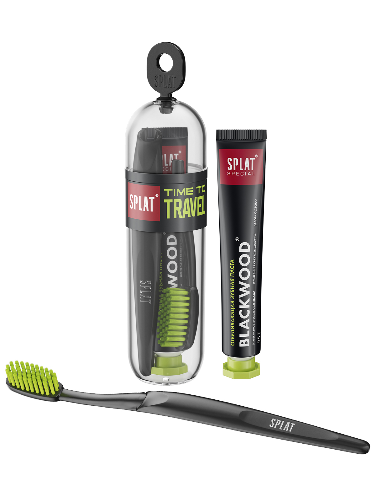 Дорожный набор паста и щётка SPLAT® Blackwood, 25 г
