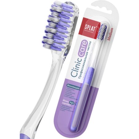 Зубная щётка SPLAT® CLINIC CARE Medium с двухуровневой щетиной, средняя жесткость, фиолетовая