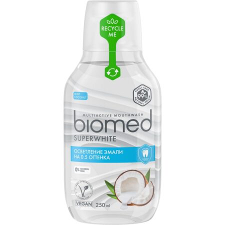 Ополаскиватель для полости рта Biomed® SUPERWHITE отбеливающий, кокос, 250 мл