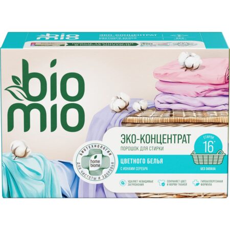 Универсальный экологичный порошок BioMio® BIO-UNIVERSAL для стирки цветного и белого белья, без запаха, 16 стирок