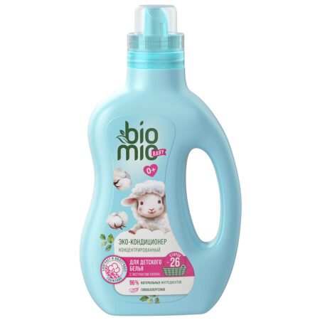 Кондиционер для белья детский гипоаллергенный BioMio BABY ЭКО концентрат с экстрактом хлопка, 800 мл